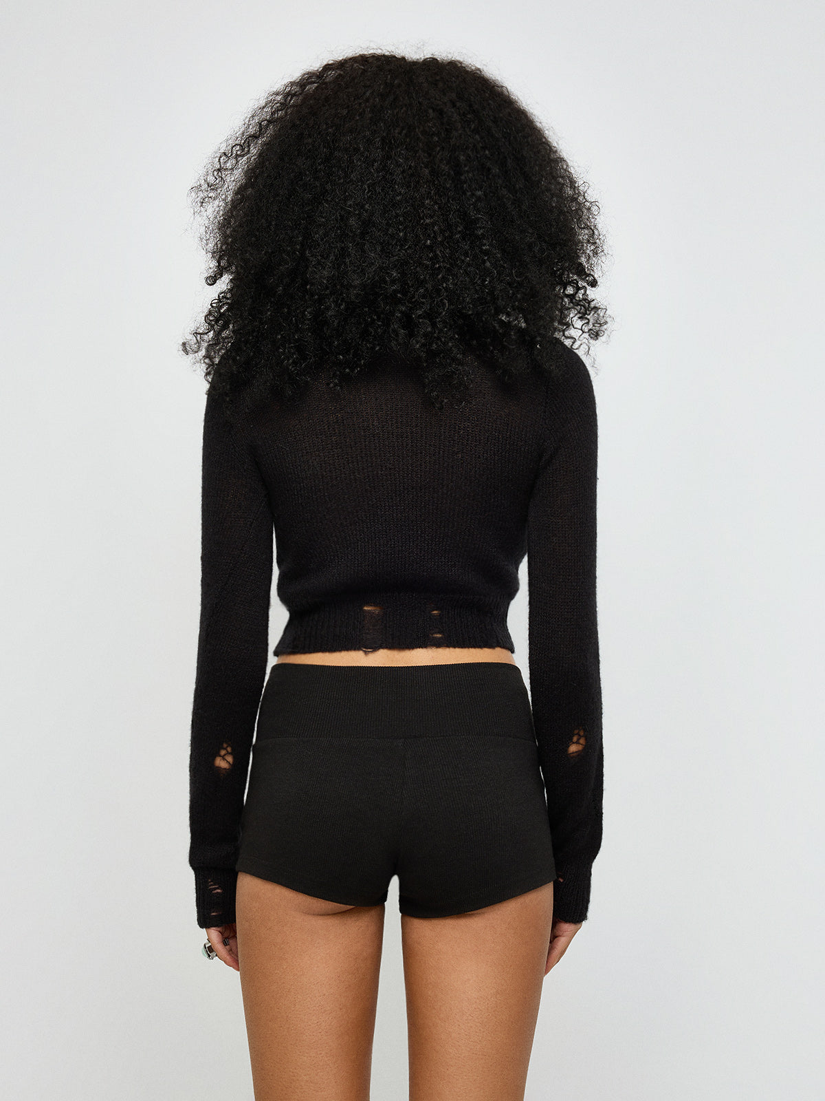 Still Beating Stitched Heart Sweater – Black Red