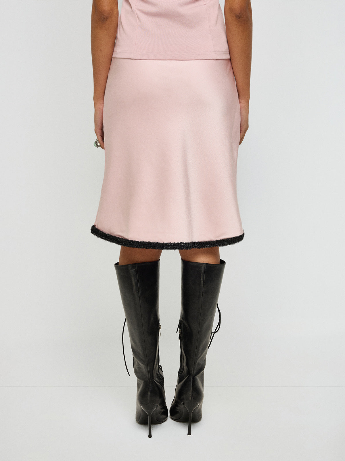 Almost Angel Satin Skirt – Blush Pink