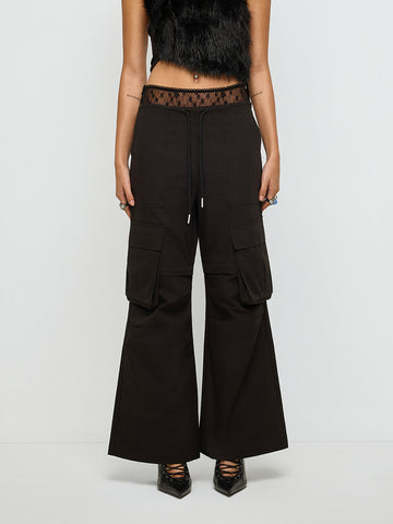 Soft Control Lace Cargo Pants – Cocoa Brown