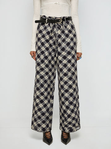 Well Planned Check Pants – Black White