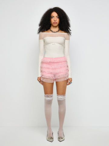 Court Date Lace Skirt – Blush Pink