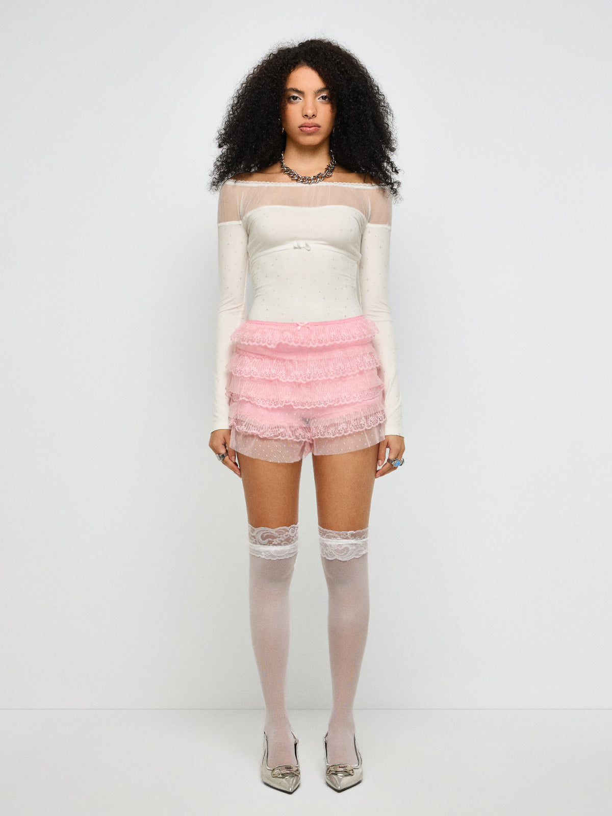 Measured Touch Bardot Top – Ivory White