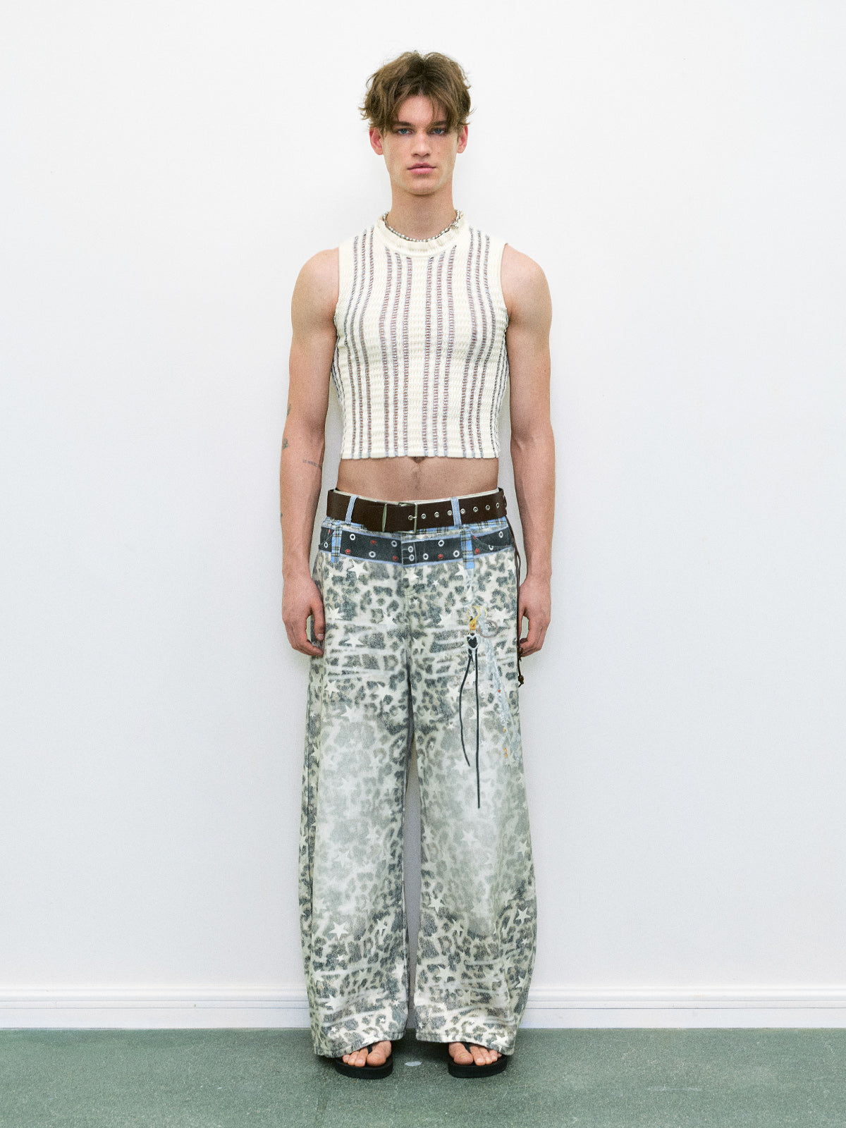 Brick Lane Skimming Ruched Tank Top - Beige