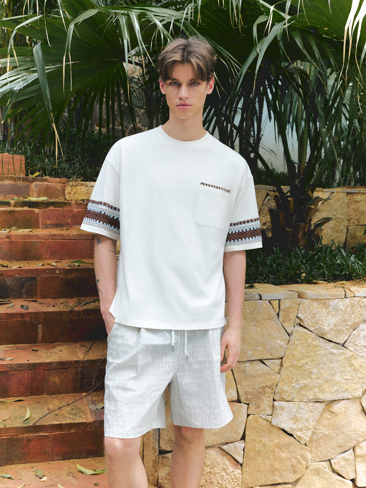 Co-ed Dorm Baggy Pocket T-Shirt - White