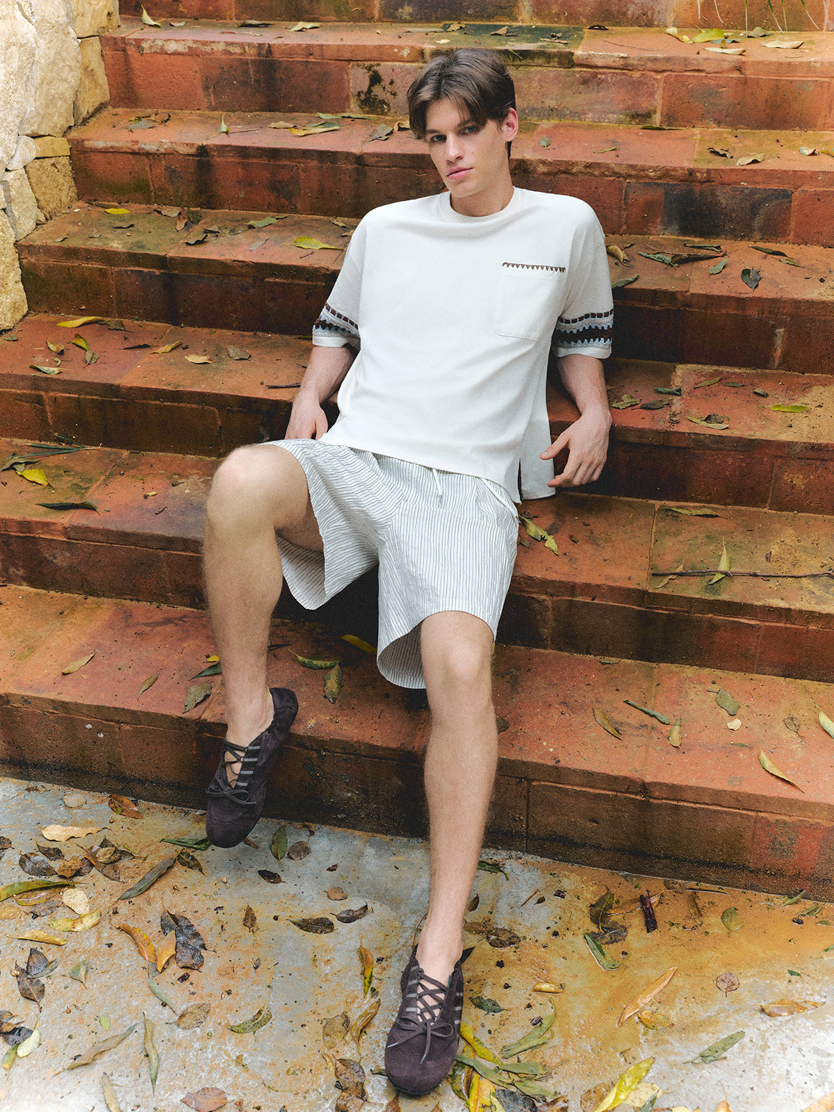 Co-ed Dorm Baggy Pocket T-Shirt - White