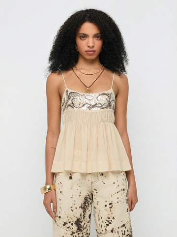 Glow Code Cami Top - Sand Beige