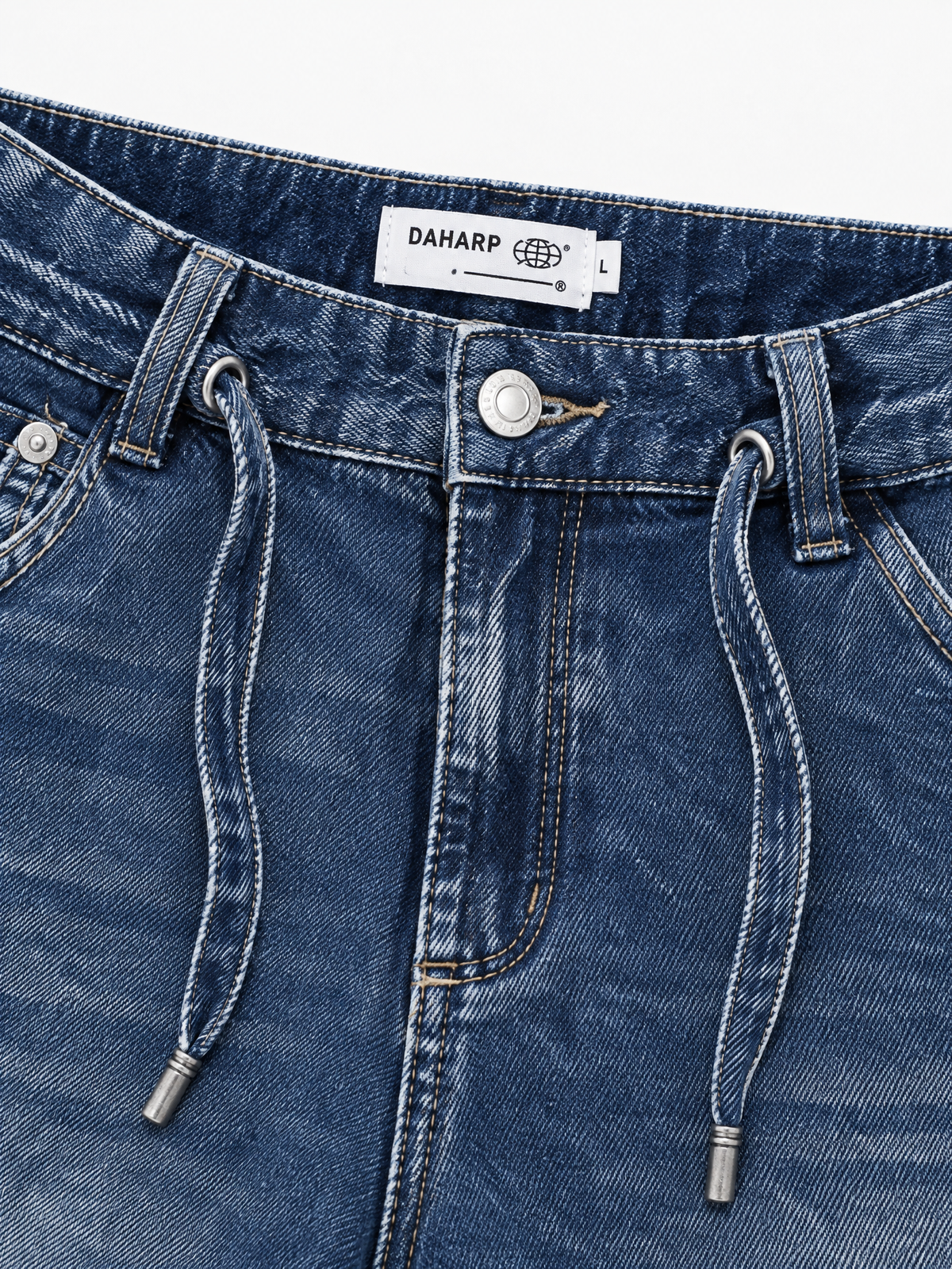 Brick Lane Tapered Paneled Denim Maxi Pants - Vintage Blue