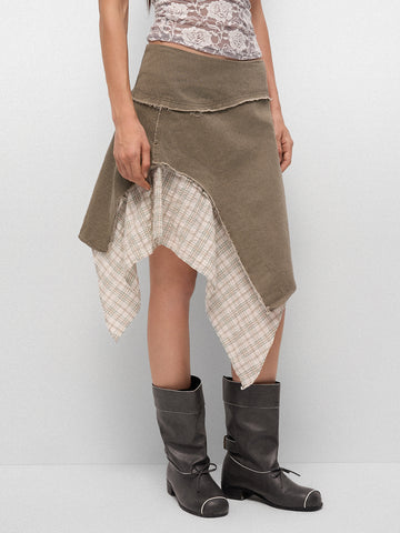 Mismatch Drift Skirt - Oat Olive
