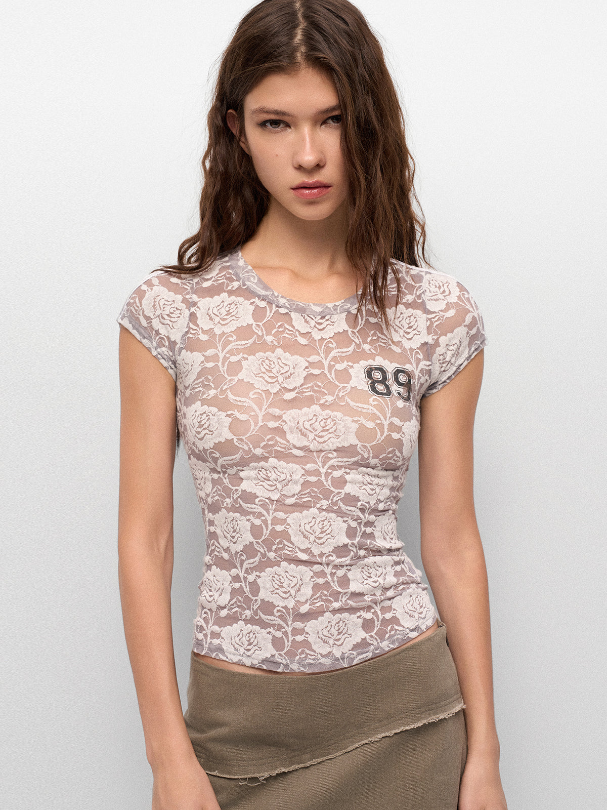 Match Point Lace Tee – Mist Court