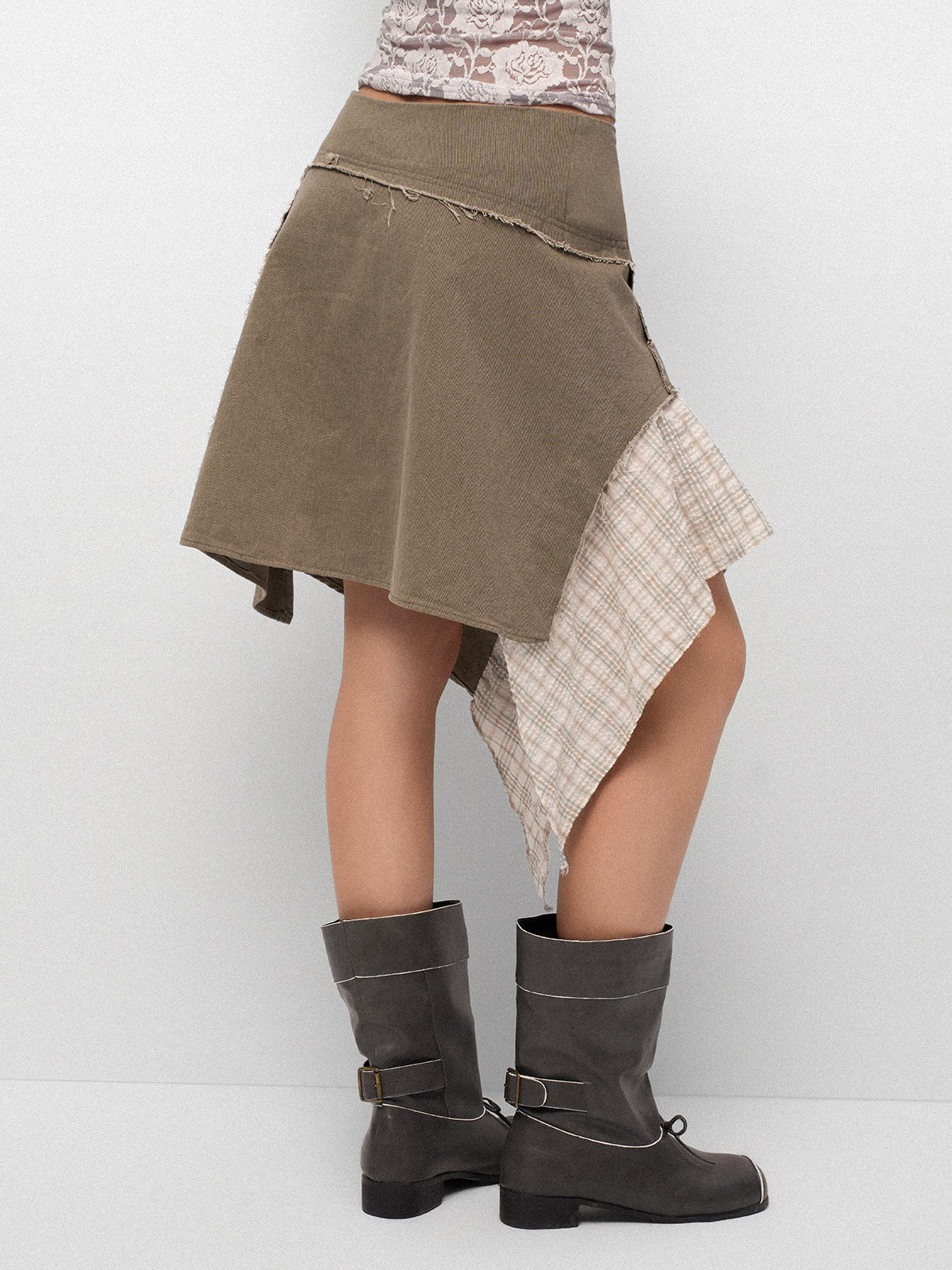 Mismatch Drift Skirt - Oat Olive