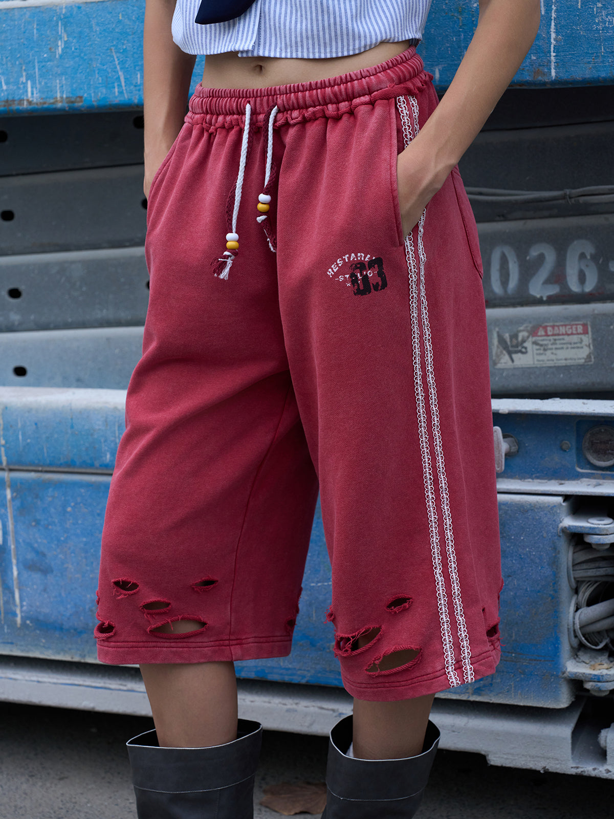 Don’t Text Me Shorts – Rose Red