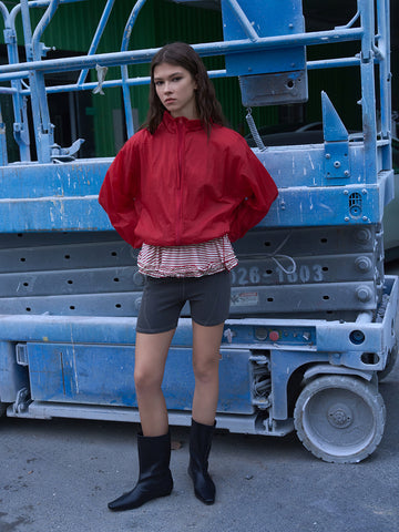 Pullcord Play Windbreaker Jacket – True Red