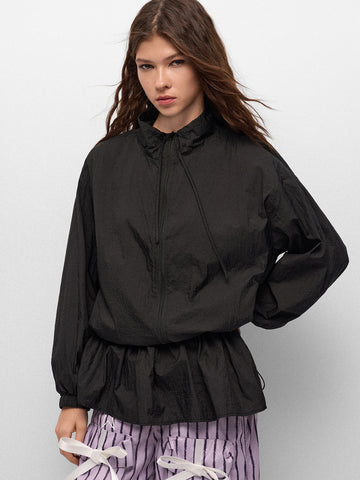 Pullcord Play Windbreaker Jacket – Matte Black
