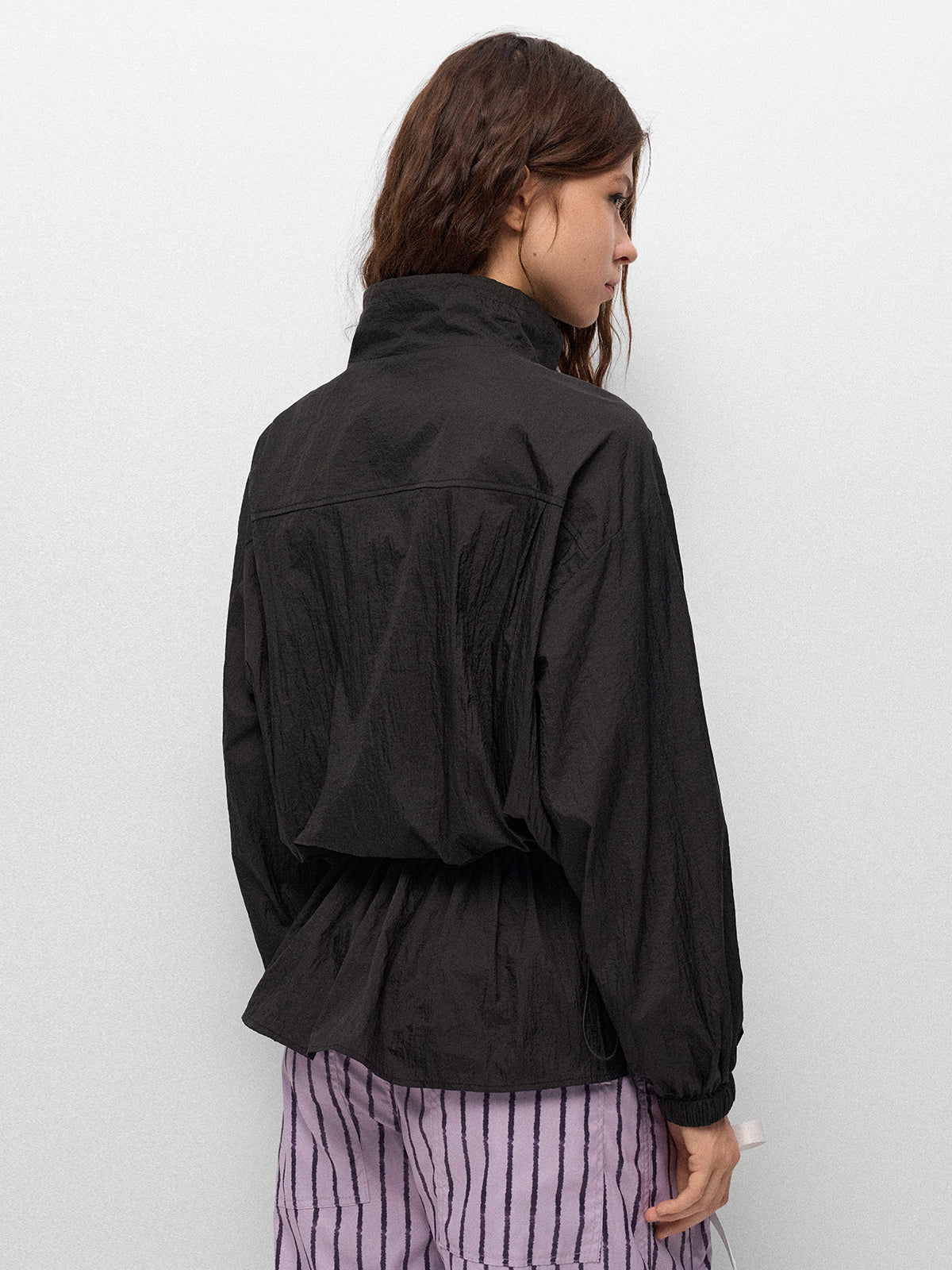 Pullcord Play Windbreaker Jacket – Matte Black