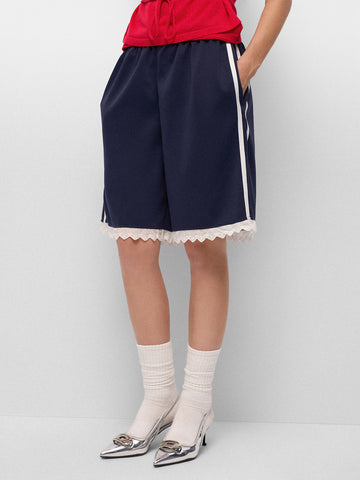 Benchwarmer Lace Shorts – Navy