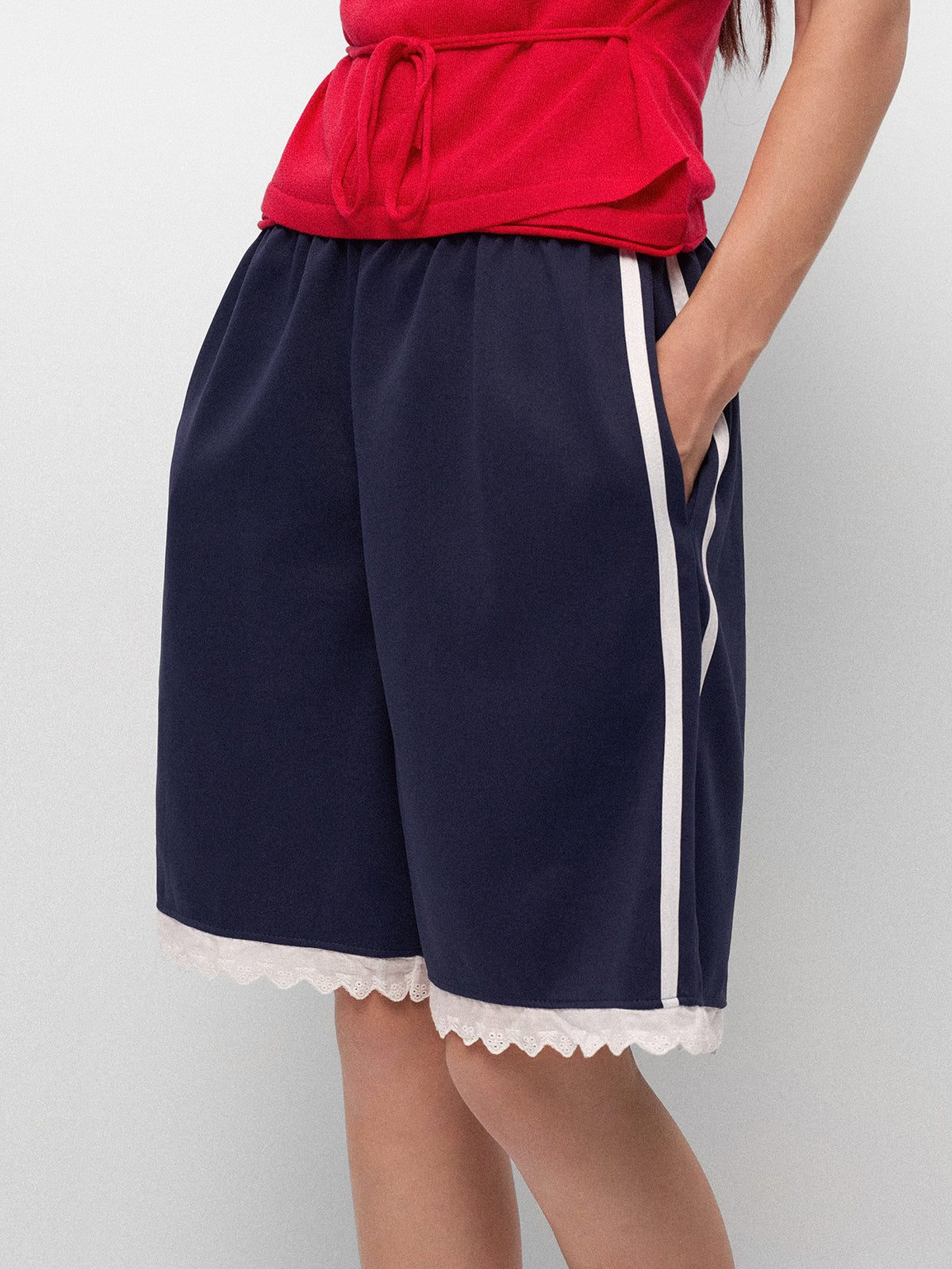 Benchwarmer Lace Shorts – Navy
