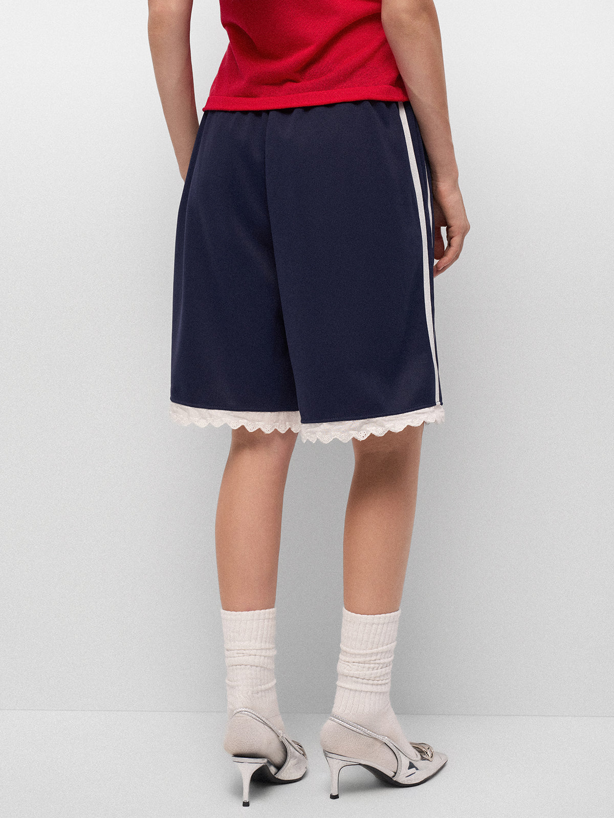 Benchwarmer Lace Shorts – Navy