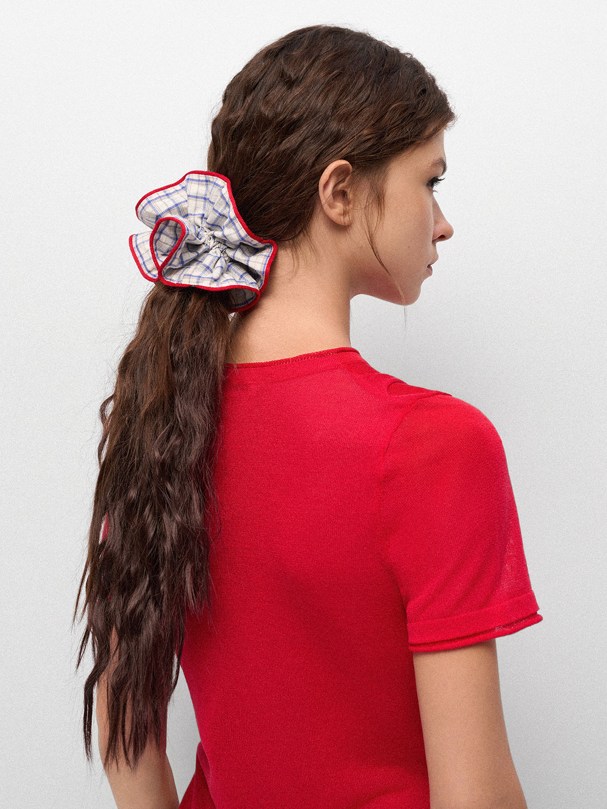 Snack Break Hair Band - Plaid Red