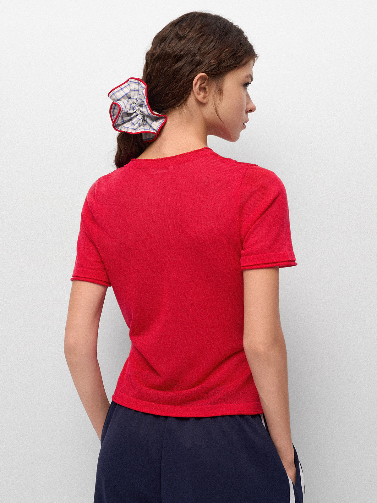 Soft Cue Knit Tee – Signal Red