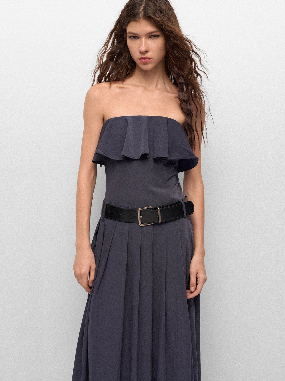 Cloudskip Ruffle Dress – Midnight Spin