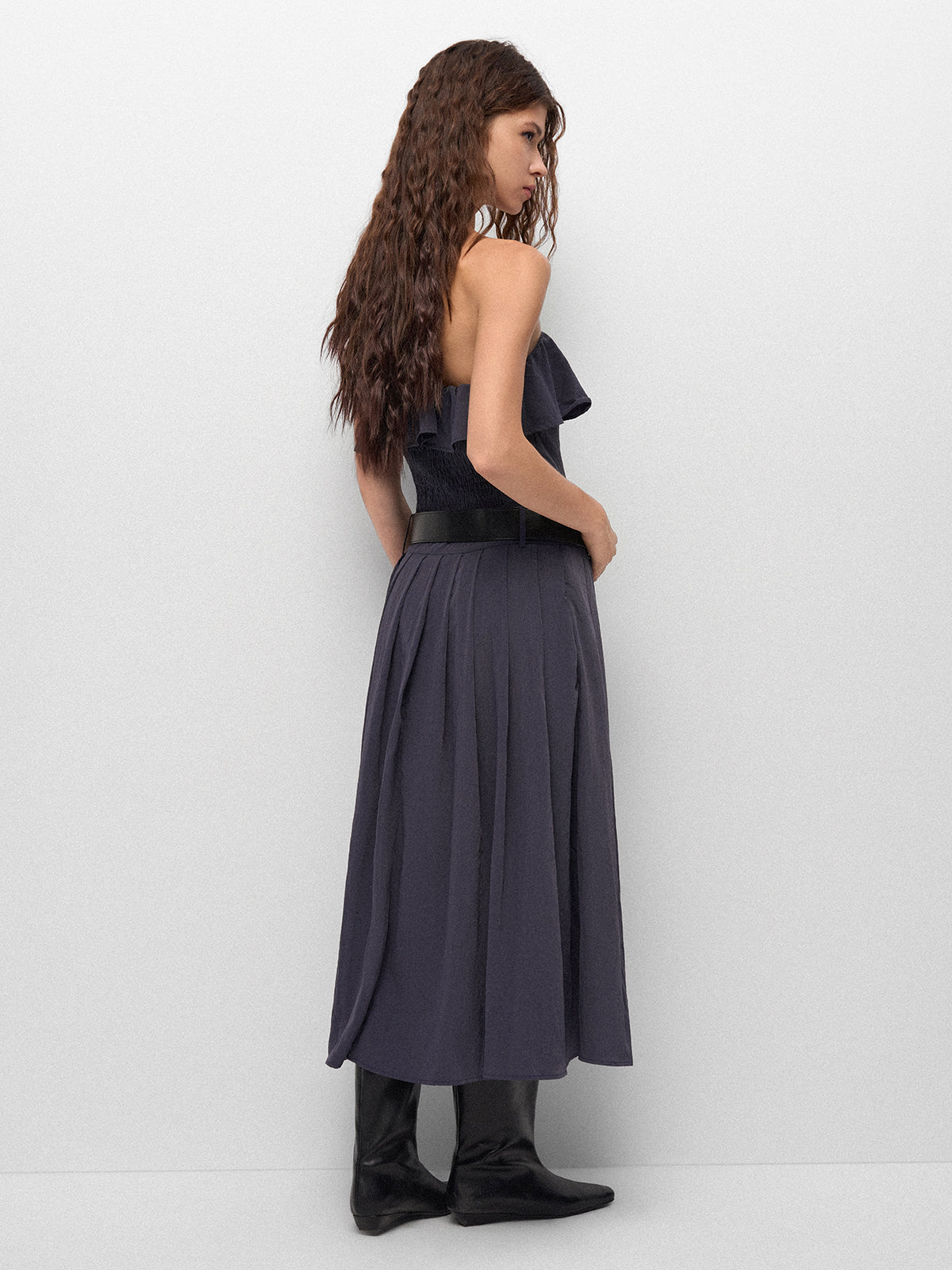 Cloudskip Ruffle Dress – Midnight Spin