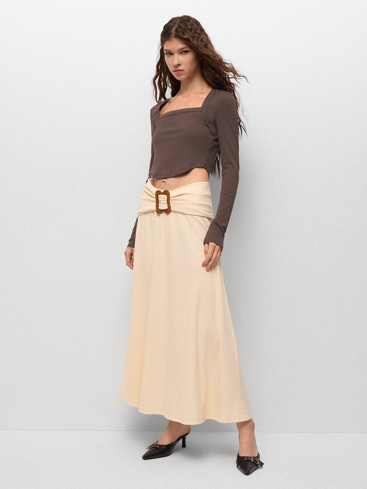 Loop Day Ripple Knit Skirt – Glazed Oat