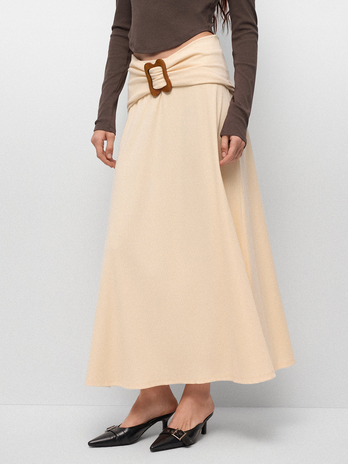 Loop Day Ripple Knit Skirt – Glazed Oat