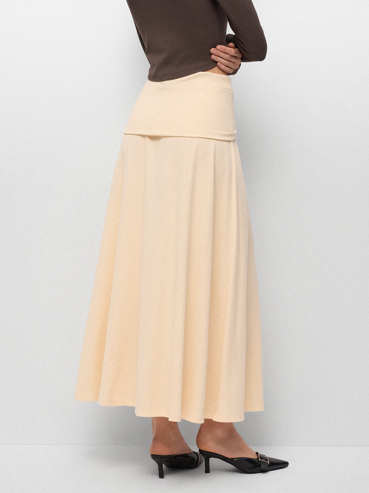 Loop Day Ripple Knit Skirt – Glazed Oat