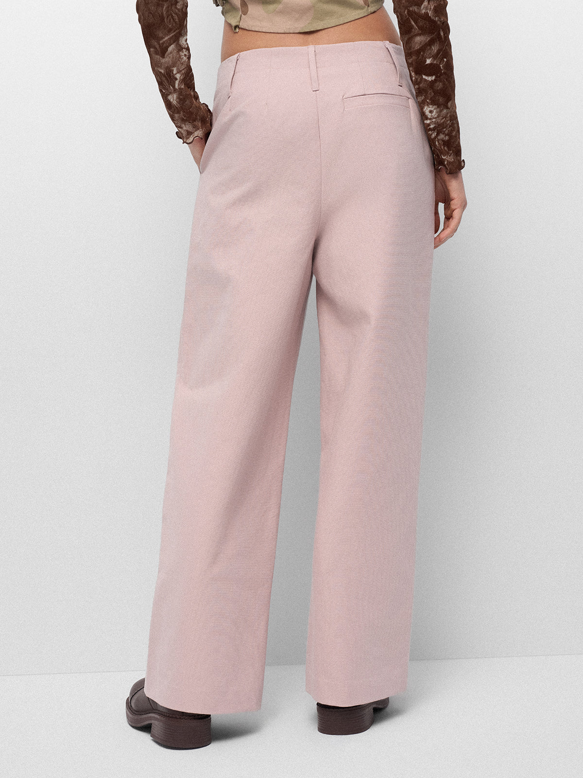 Agenda Fold Dress Pants – Rose Dust