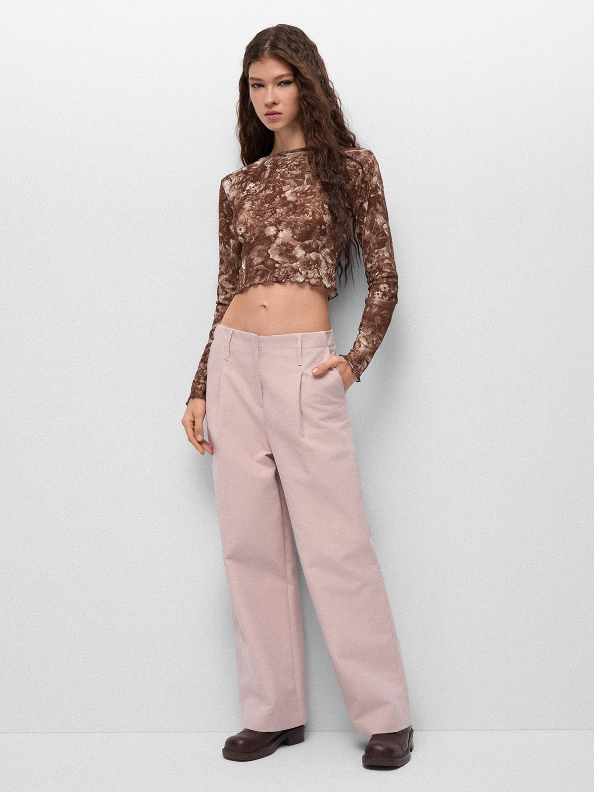 Decaf Blur Floral Top – Rust Swirl