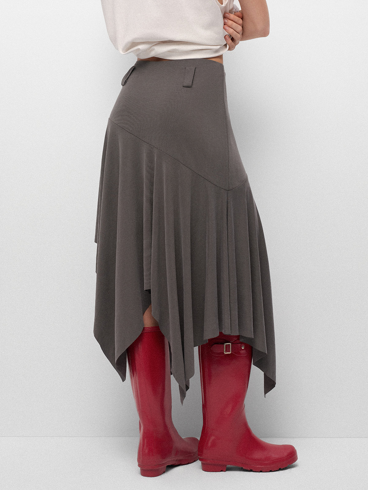 Clocked Out Fringe Flip Skirt – Scholor Grey