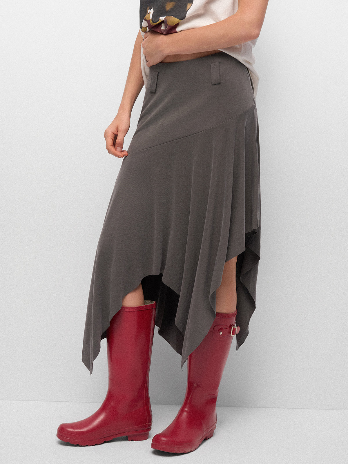 Clocked Out Fringe Flip Skirt – Scholor Grey