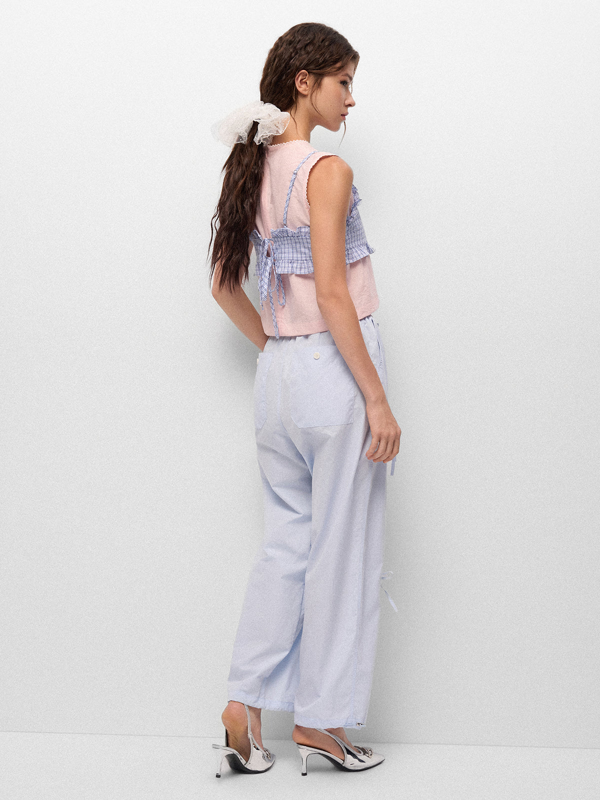 Idle Tab Bow Pants – Mist Blue