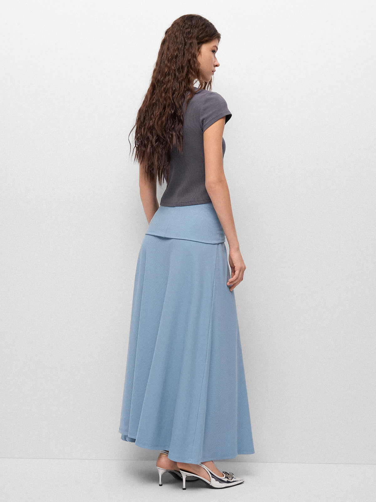 Loop Day Ripple Knit Skirt – Baby Blue
