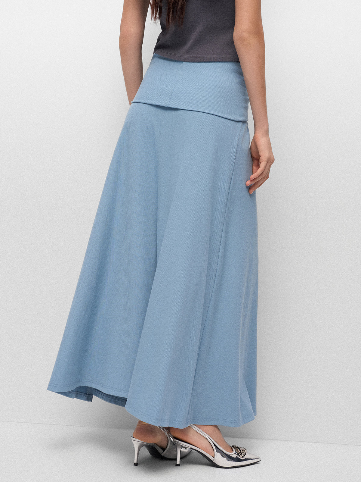 Loop Day Ripple Knit Skirt – Baby Blue