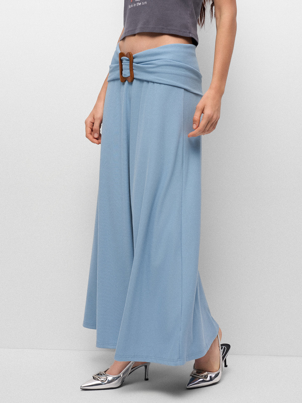 Loop Day Ripple Knit Skirt – Baby Blue