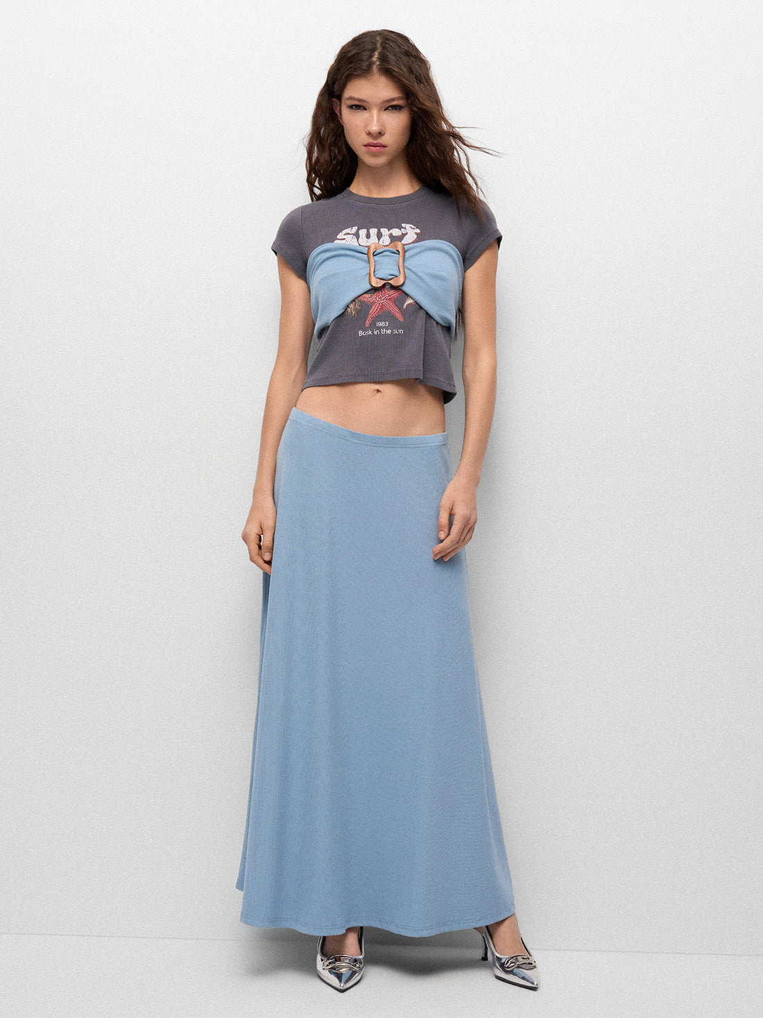 Loop Day Ripple Knit Skirt – Baby Blue