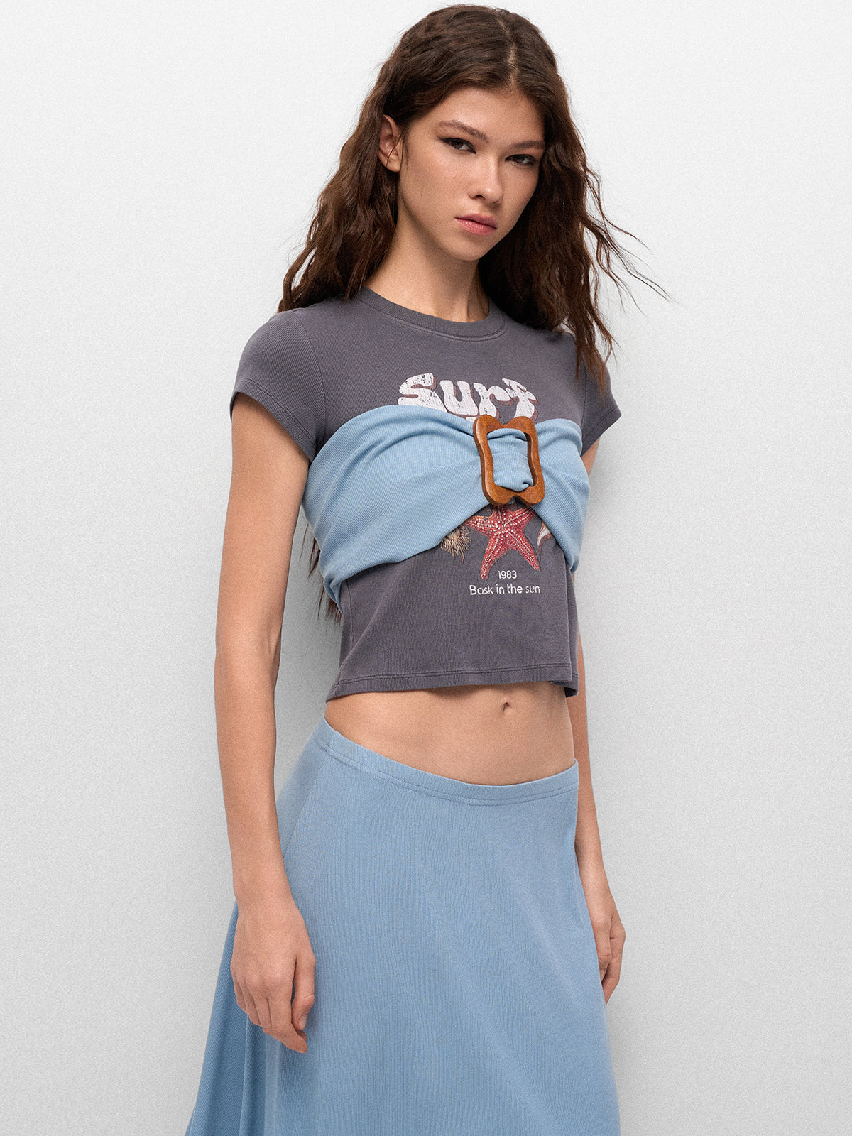 Loop Day Ripple Knit Skirt – Baby Blue