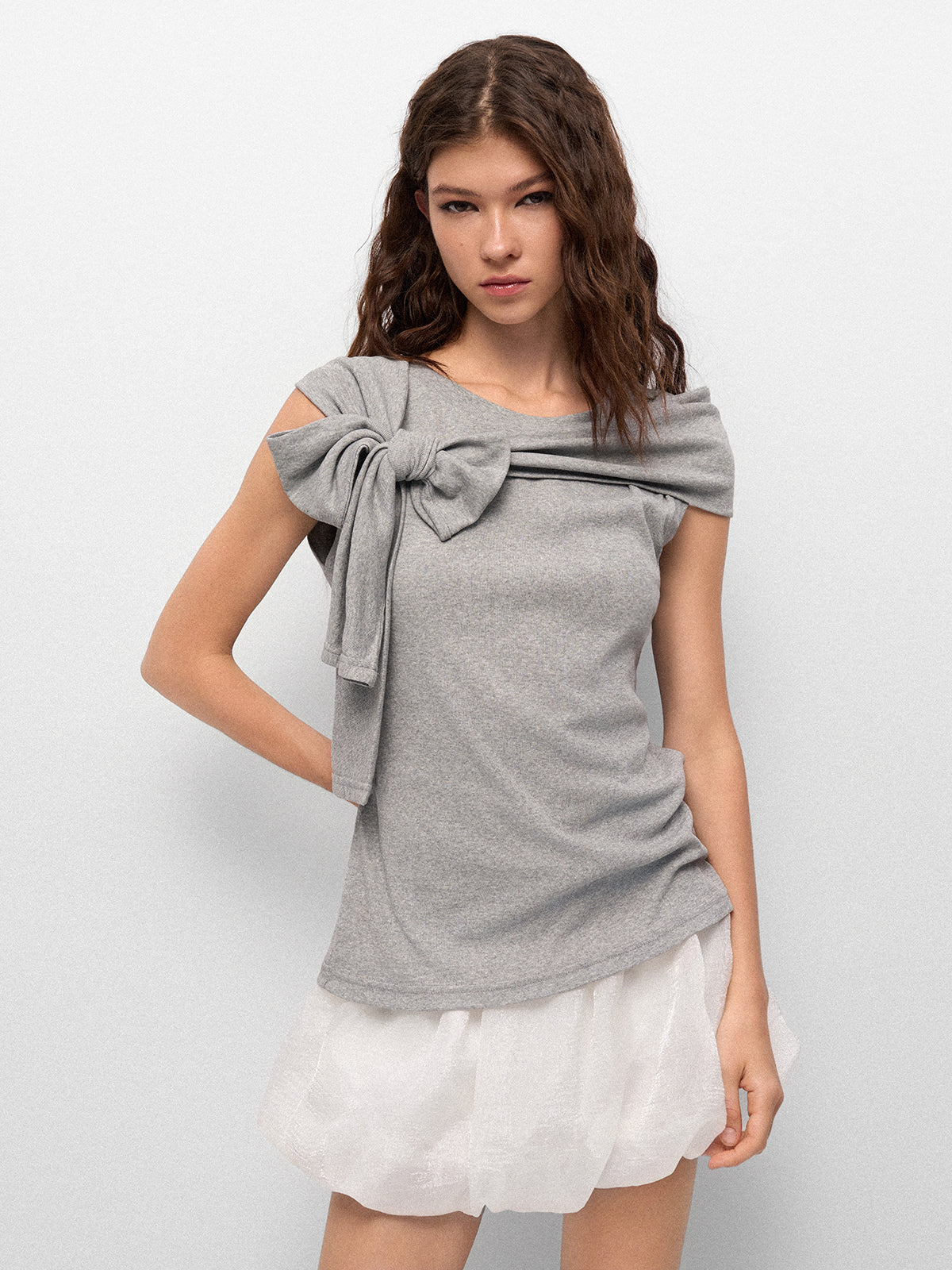 Switch Signal Scarf Tee – Cloud Gray