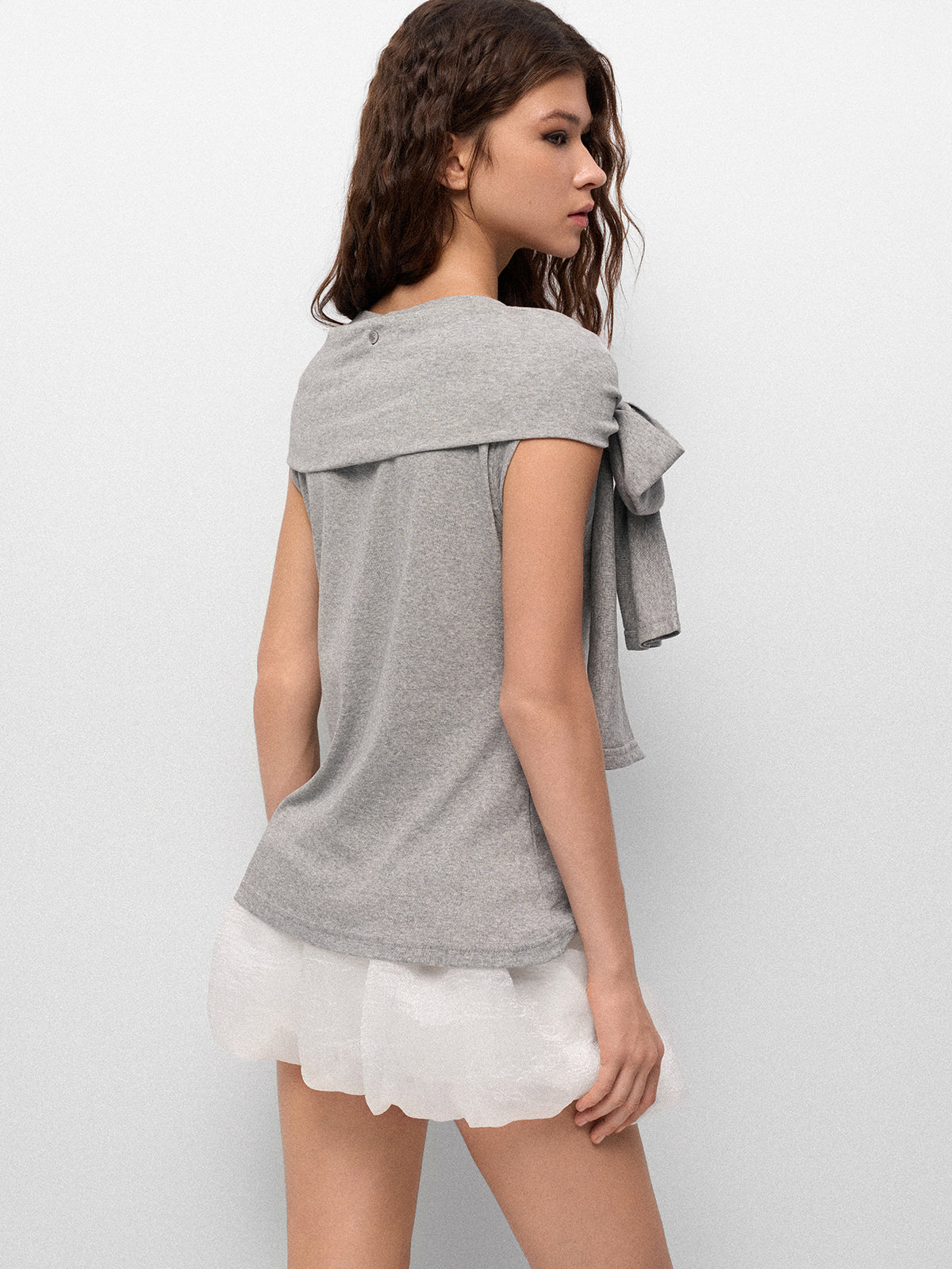 Switch Signal Scarf Tee – Cloud Gray