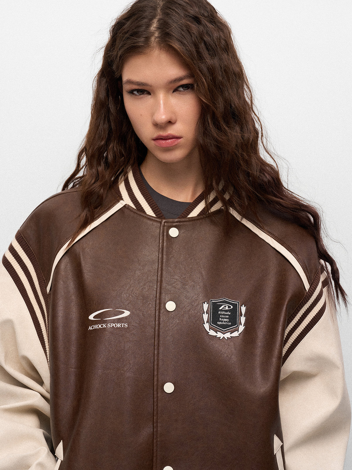 Backstage Echo Varsity Jacket - Cocoa Cream