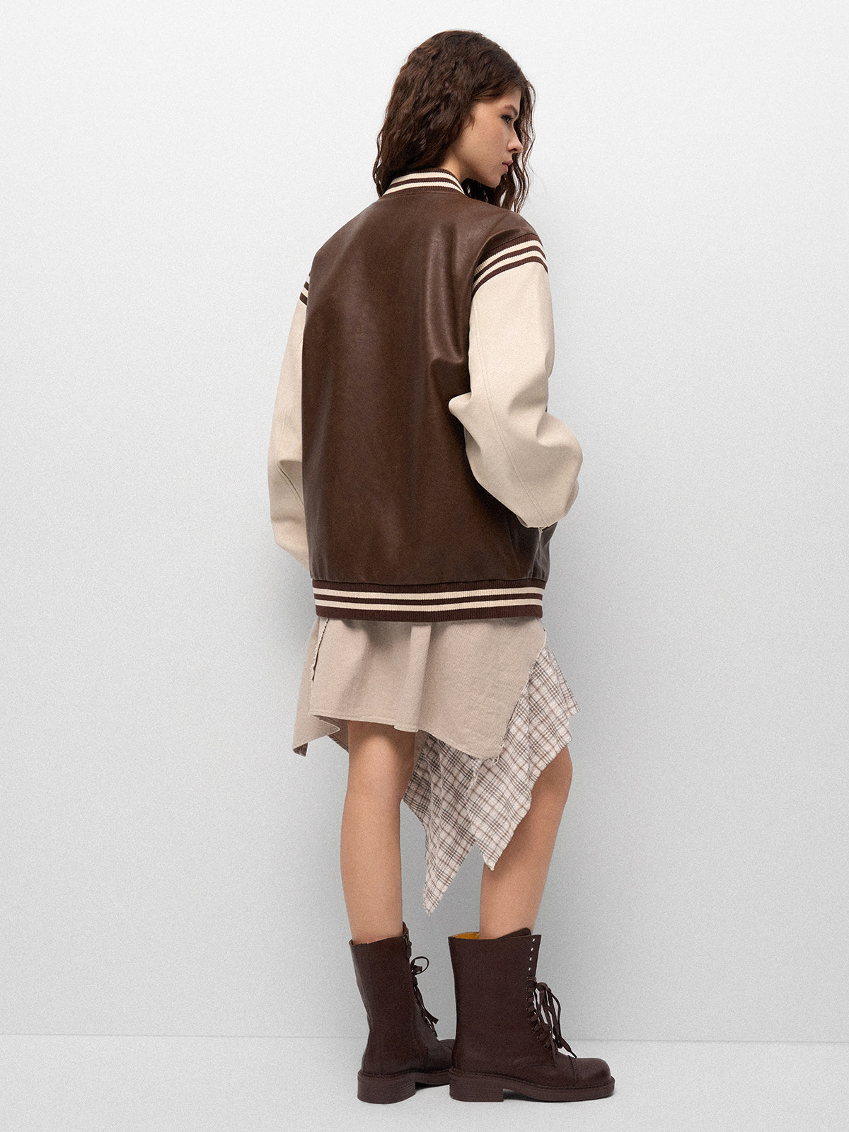 Backstage Echo Varsity Jacket - Cocoa Cream