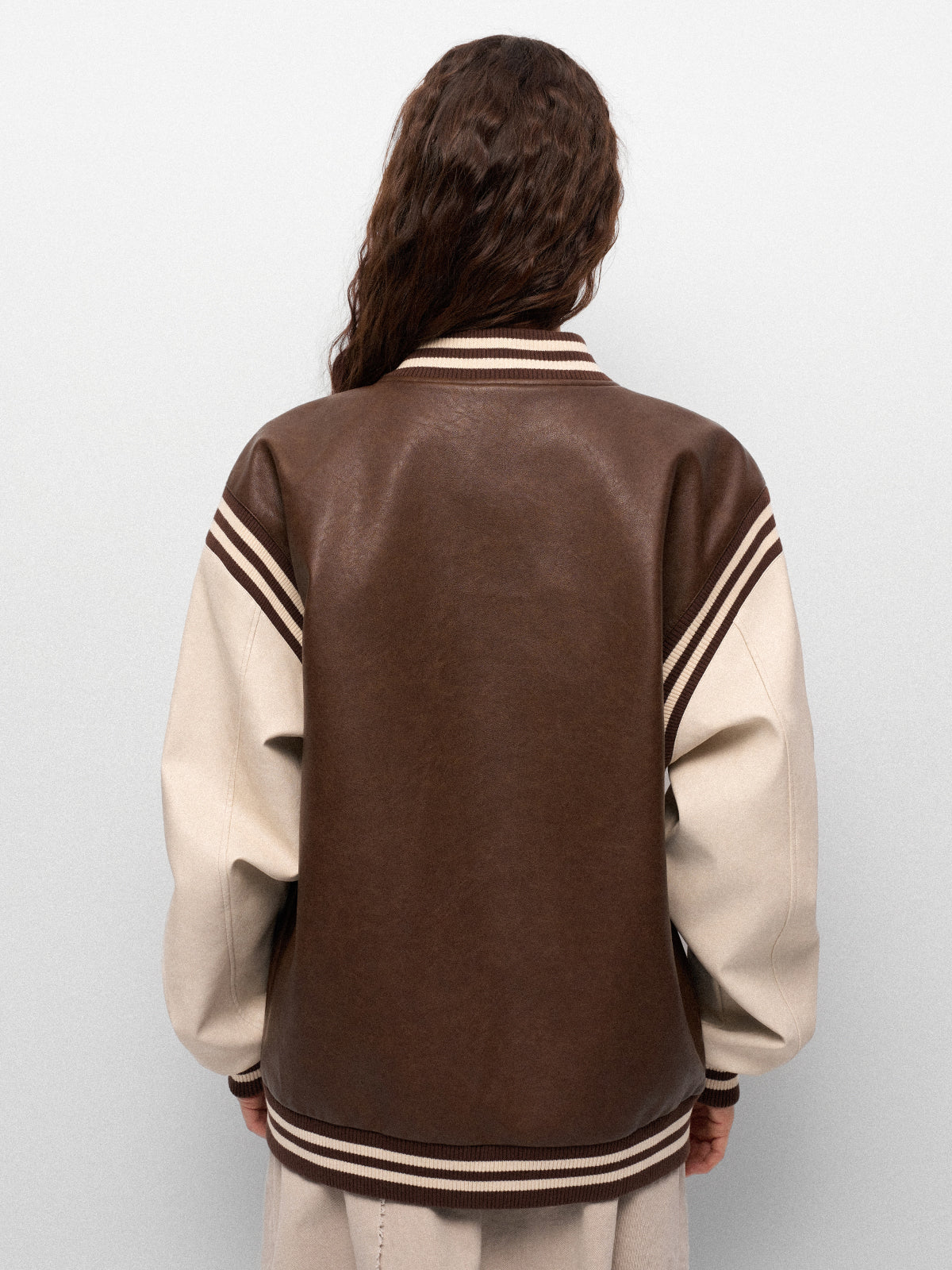 Backstage Echo Varsity Jacket - Cocoa Cream