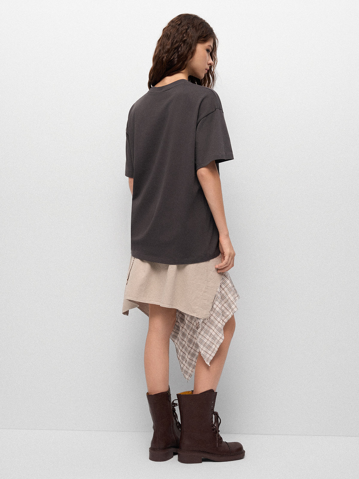 Mismatch Drift Skirt - Oat Static