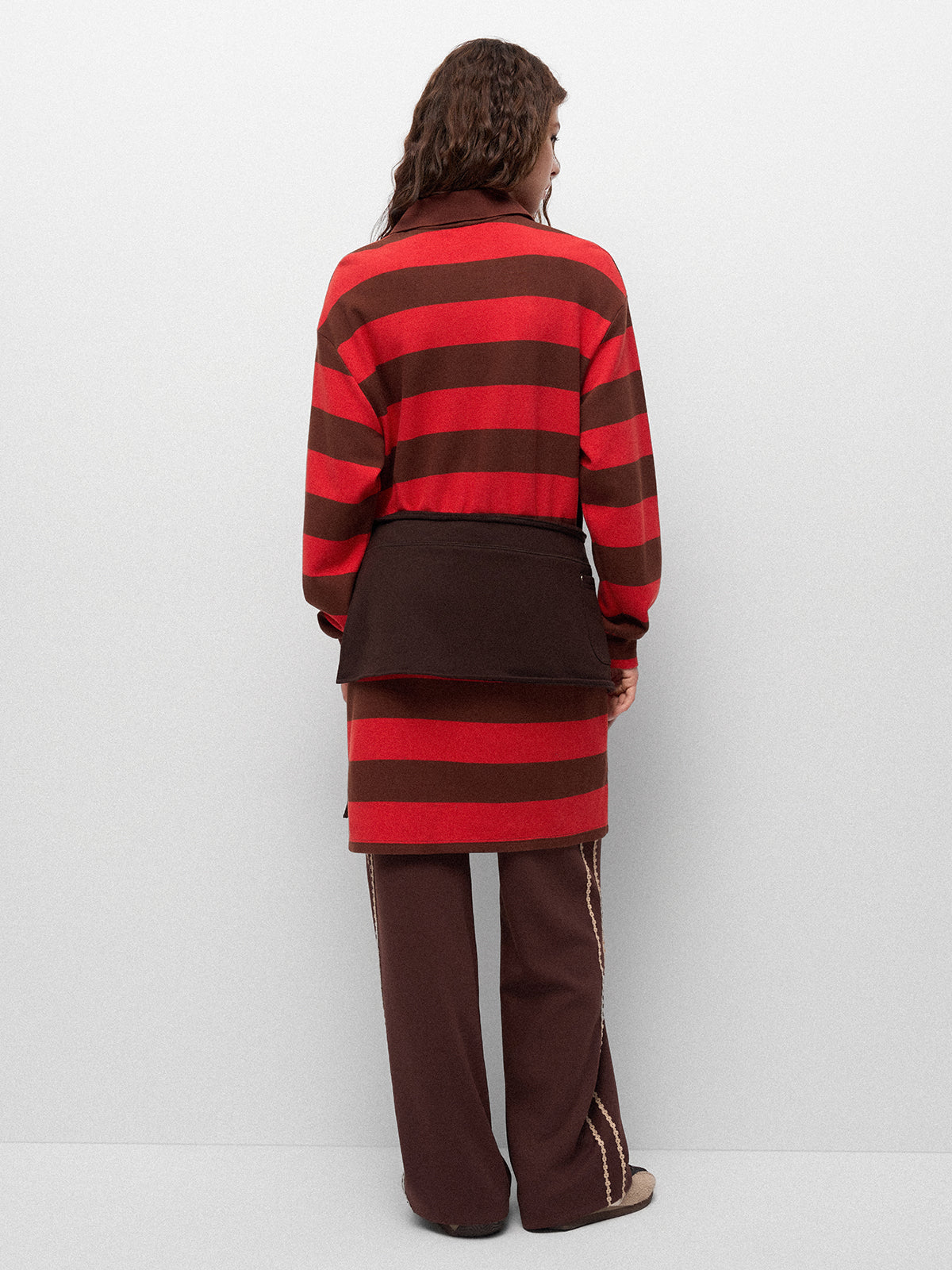 Canteen Stripe Polo Dress – Rust Cocoa