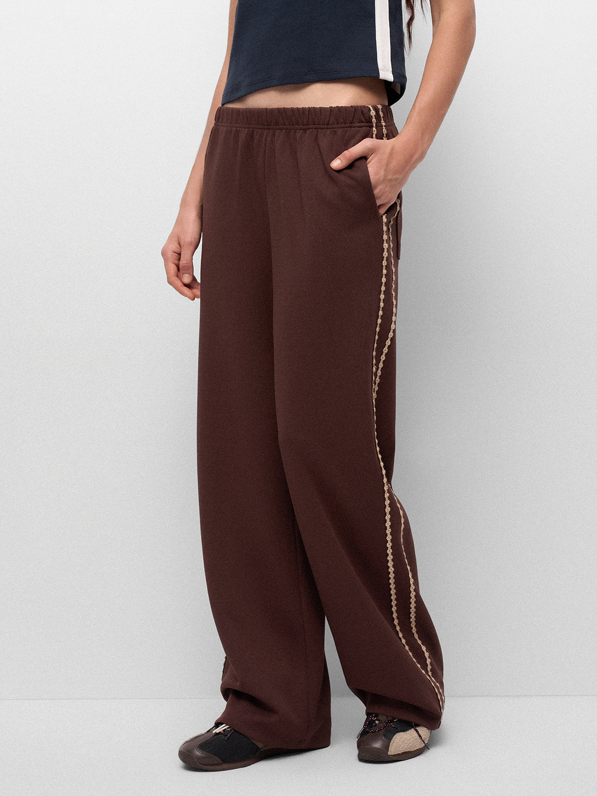 Rushstripe Knit Pants – Mocha Stripe