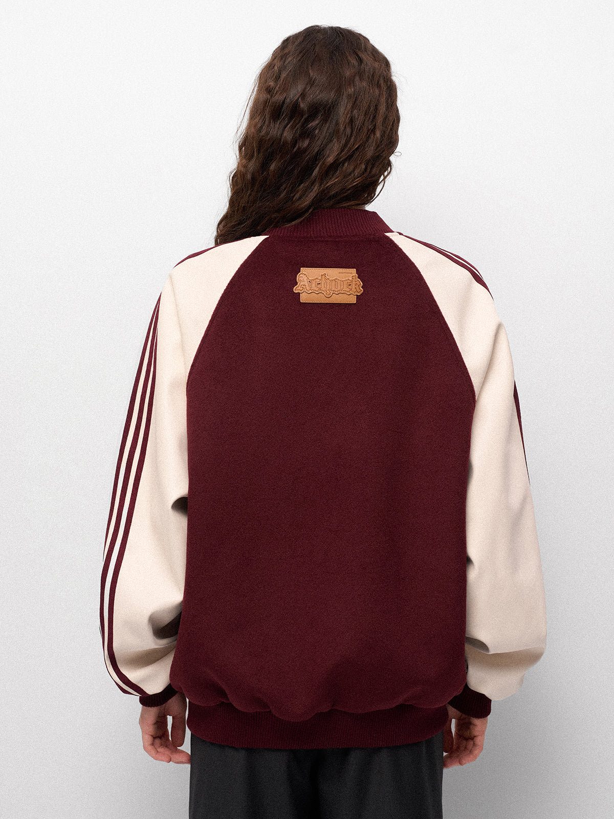 Hallpass Bomber Jacket - Wine Cream