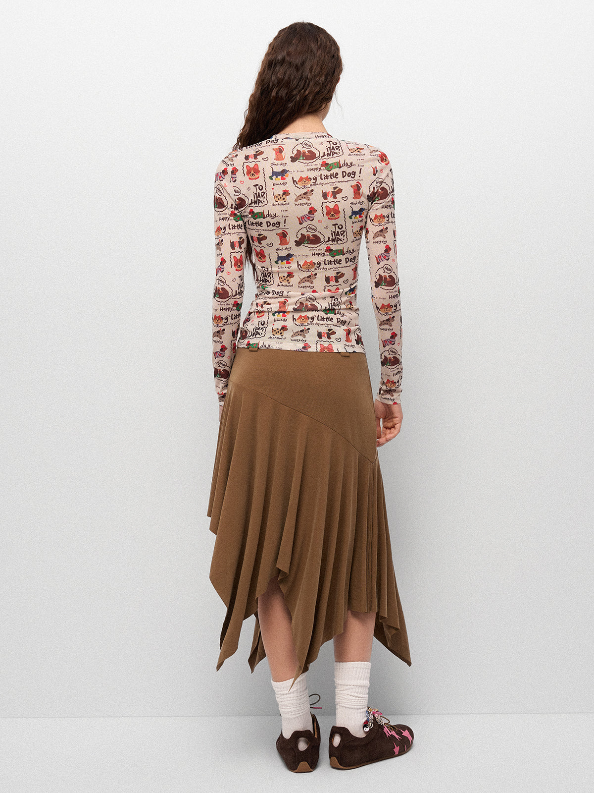 Clocked Out Fringe Flip Skirt – Dusty Brown
