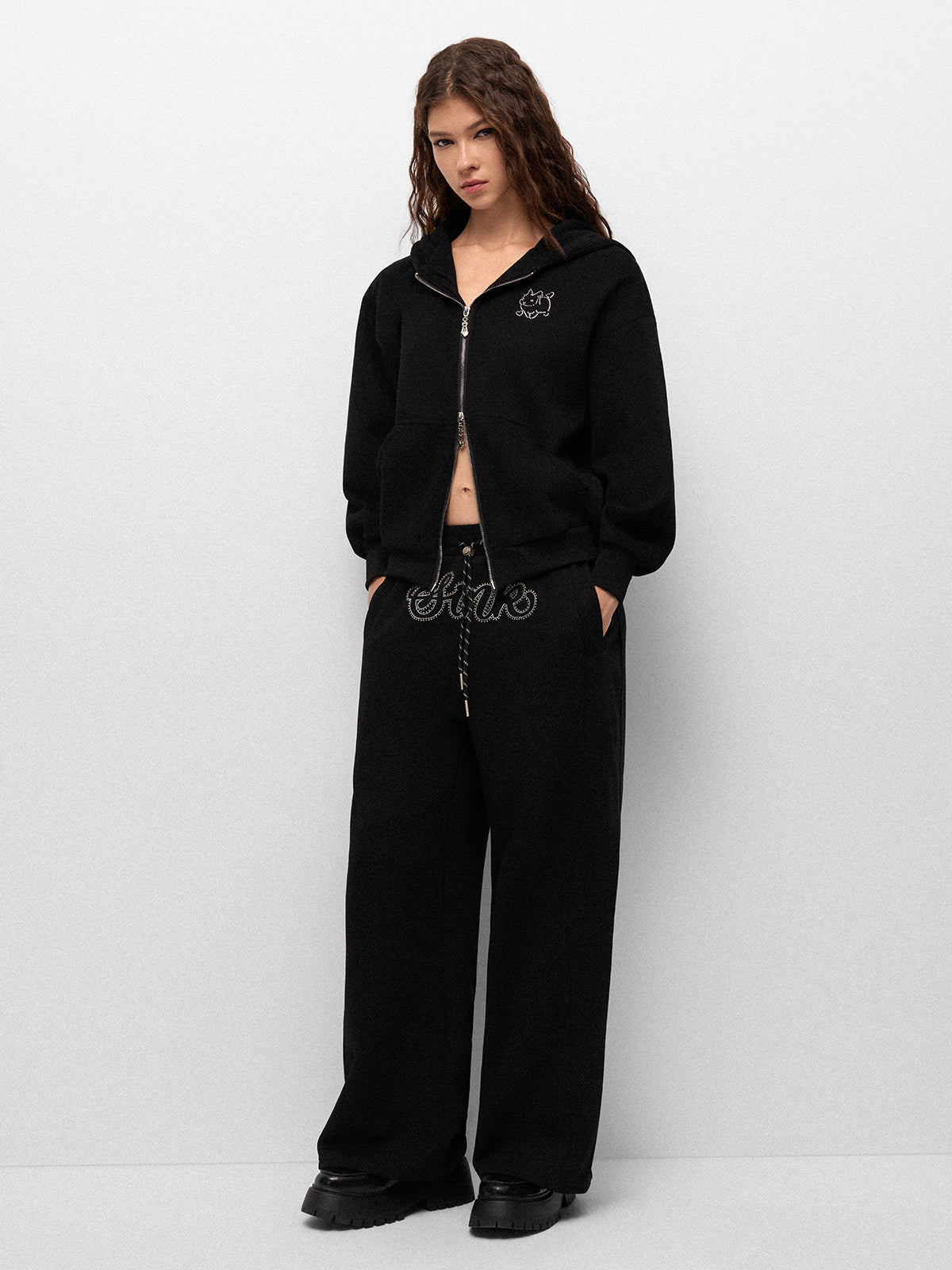 Bunny Luxe Set Zipper Hoodie - Moonlit Shadow