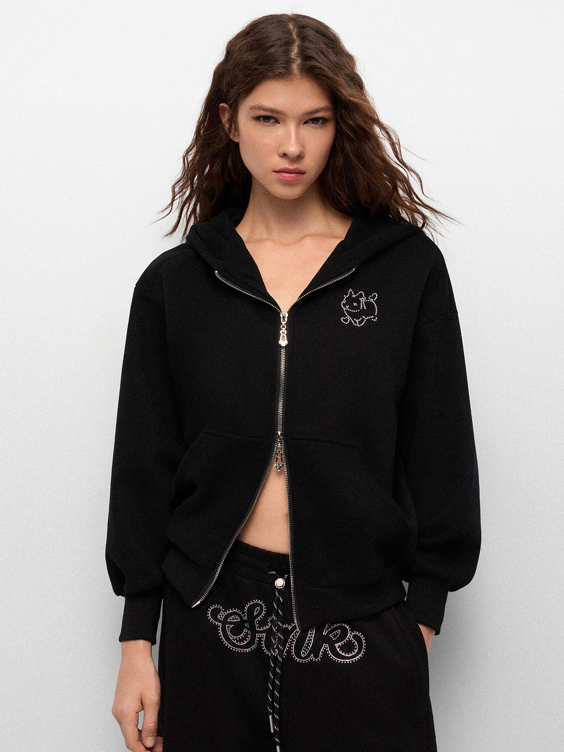 Bunny Luxe Set Zipper Hoodie - Moonlit Shadow